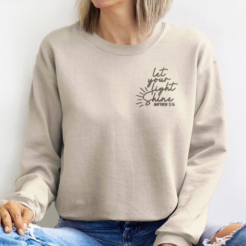 Let Your Light Shine Embroidered Sweatshirt