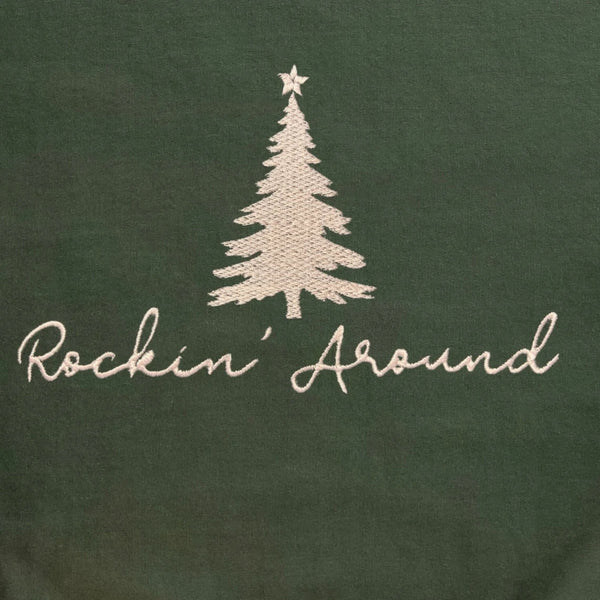 Christmas Rockin Around Embroidered Sweatshirt