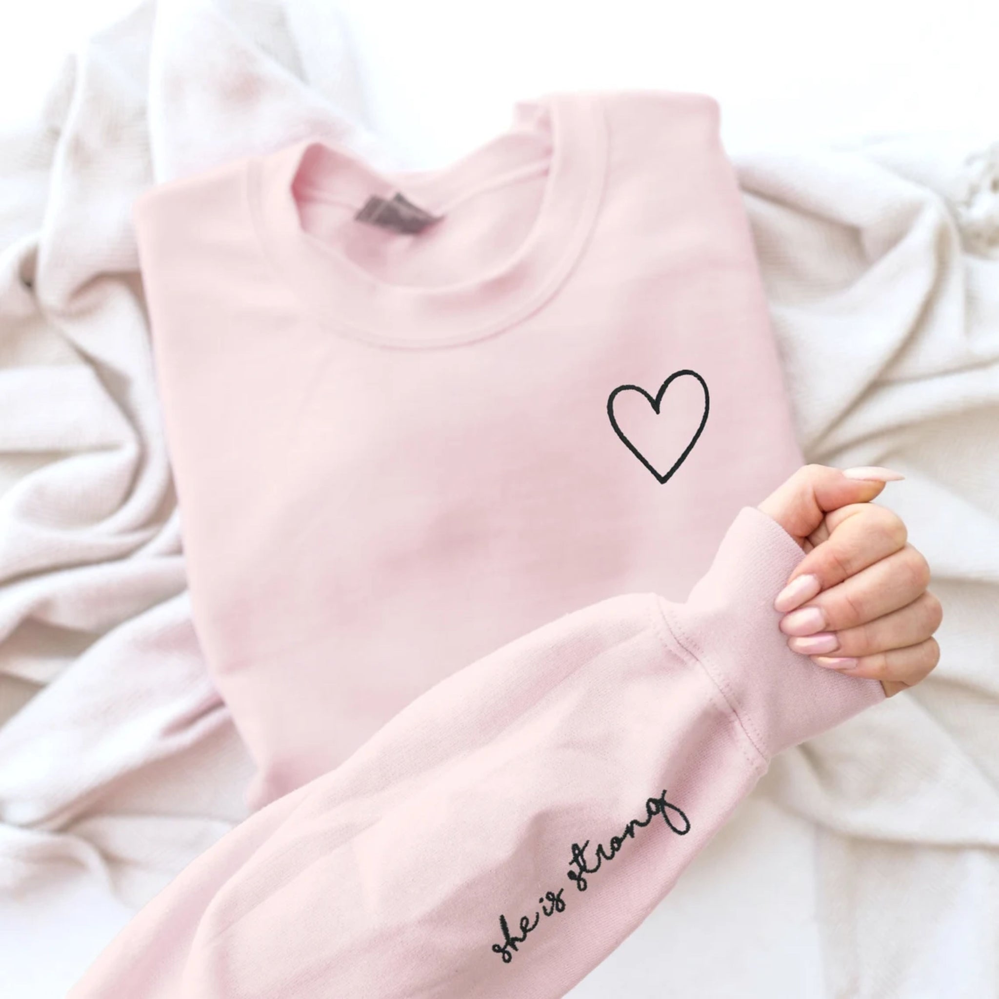 She is Strong Embroidered Sweatshirt