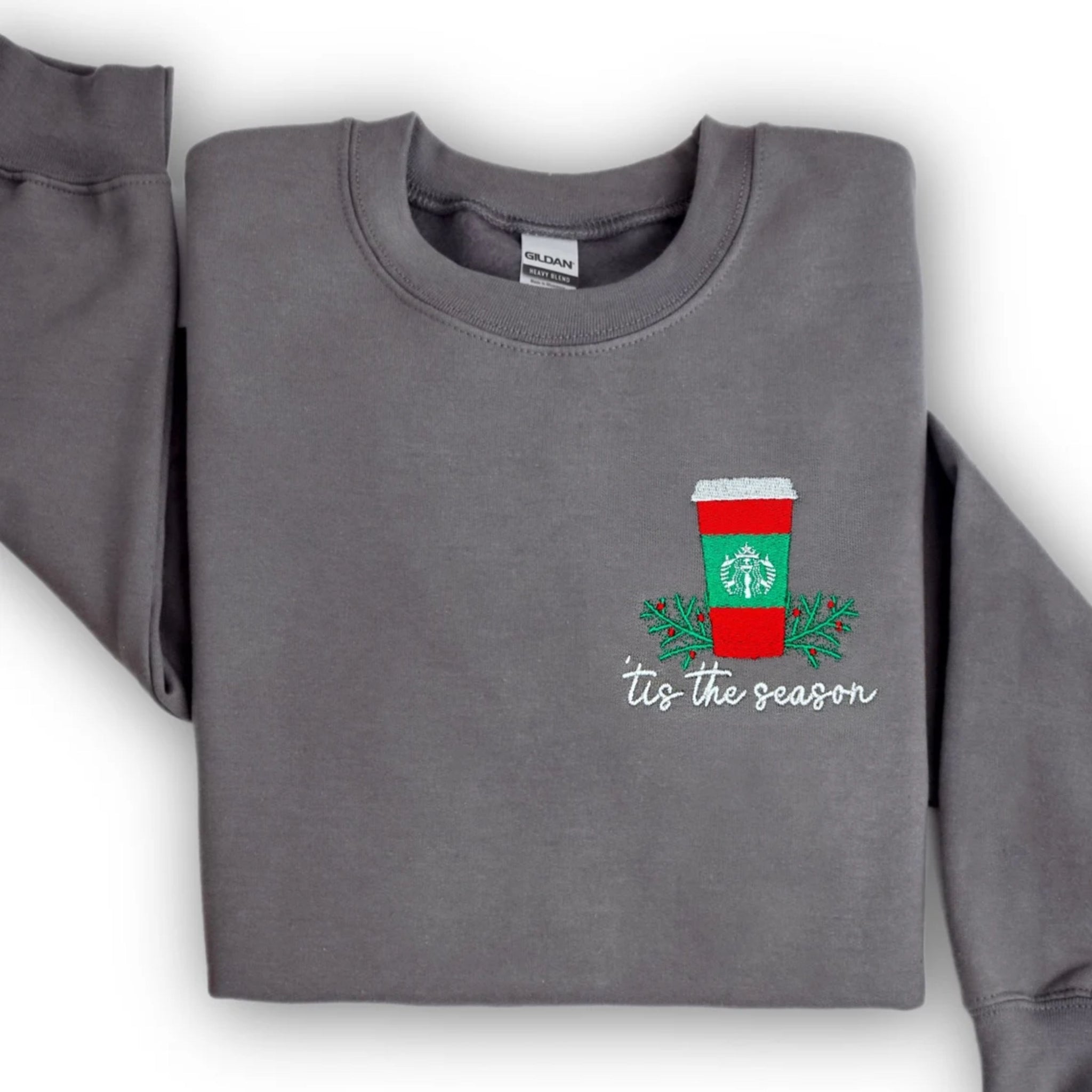 Tis the Season Coffee Embroidered Sweatshirt