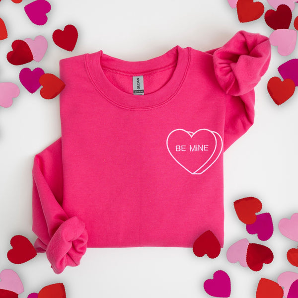 Valentine Candy Heart Embroidered Sweatshirt