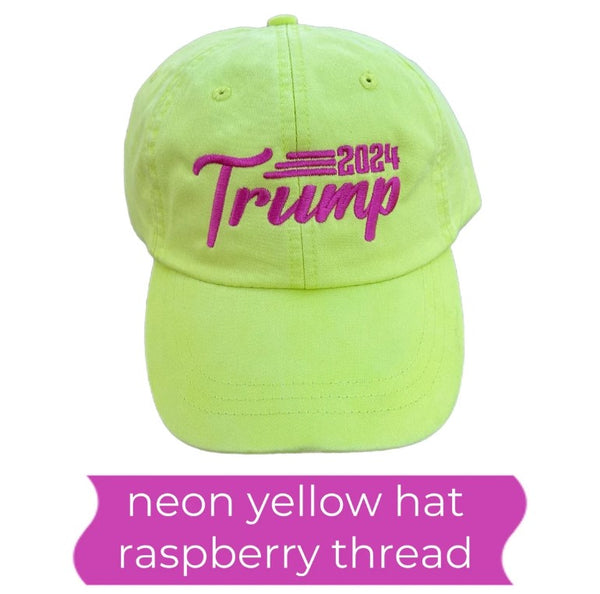 Trump 2024 Embroidered Neon Hat