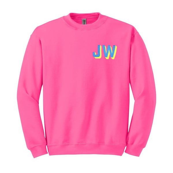 NEON Shadow Block Embroidered Monogram Sweatshirt