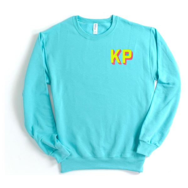 NEON Shadow Block Embroidered Monogram Sweatshirt