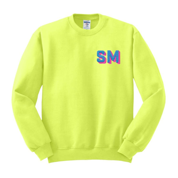 NEON Shadow Block Embroidered Monogram Sweatshirt